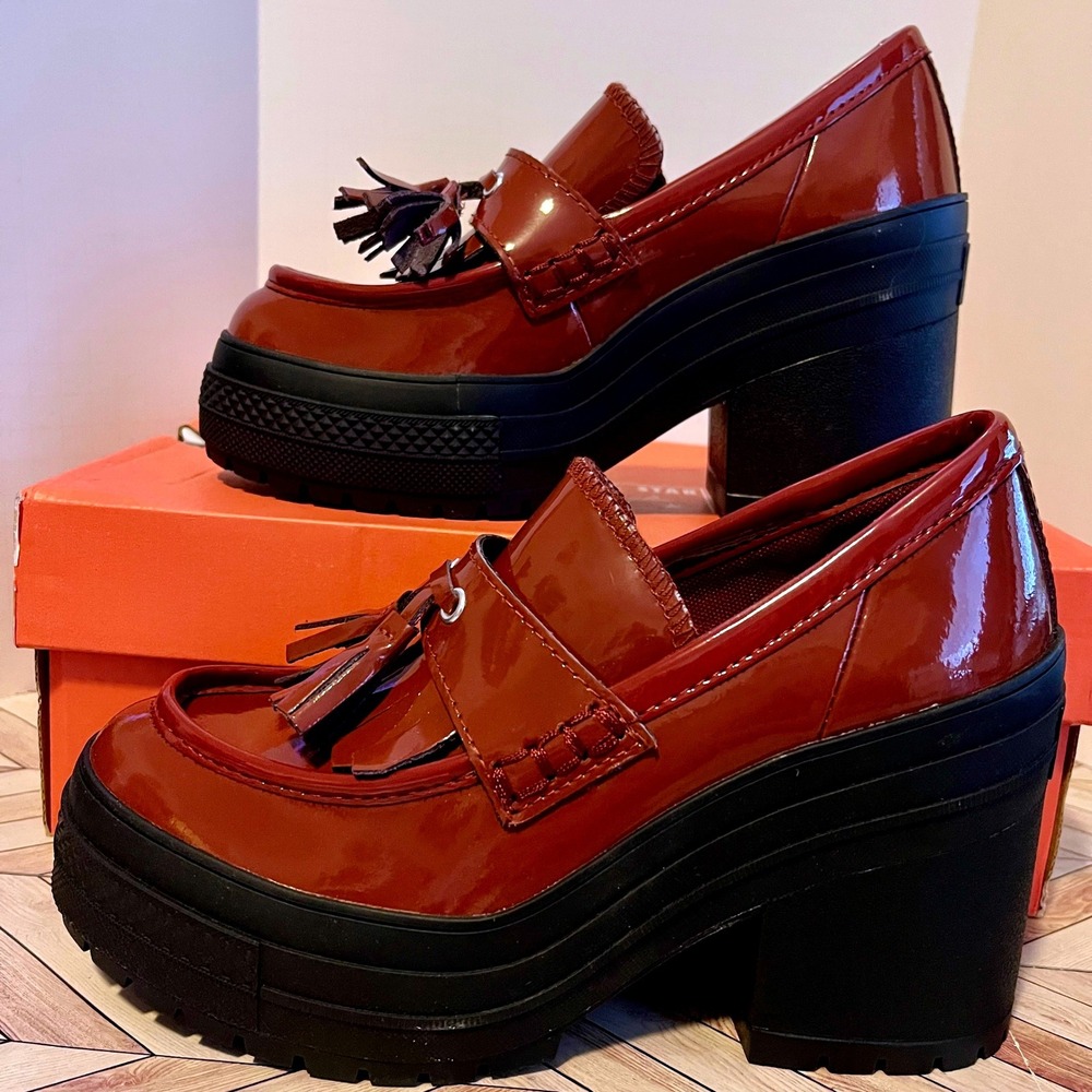 Converse Chuck 70 De Luxe Heel Loafer Platform Wmn 7 Rottin Apple Red Patent